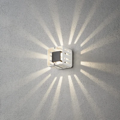 Image of Pescara Outdoor Modern Wall Lamp, Square, White, 3W High Power LED, IP54