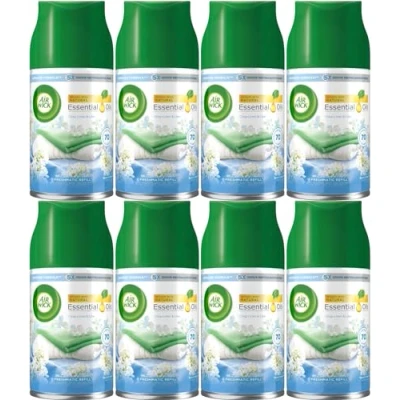 Image of Airwick Freshmatic Refill, Crisp Linen and Lilac, Infused with natural essential oil 250ml X 8 Refills