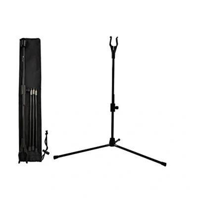 Image of YLA Bow Stands Archery Bowstand Recurve Holder Compound Bows Hanger Targets Shooting Hunting Outdoor BLACK