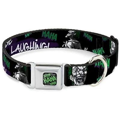 Image of Buckle Down 15 26&quot; &quot;JKK HAHA Stacked Full Color Black/Gray/Green Dog Collar, Large
