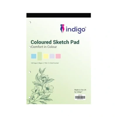 Image of indigo® Dyslexia Pad A4 Coloured Plain Sketch 100 Pages Tinted Refill (1, Green)