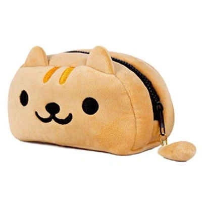 Image of GK O Neko Atsume Cute Cat Plush Pencil Case Pen Bag Cartoon Make Up Cosmetic (Yellow)