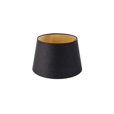 Image of Qazqa Cotton lampshade Black 32I25I18 with Golden Interior