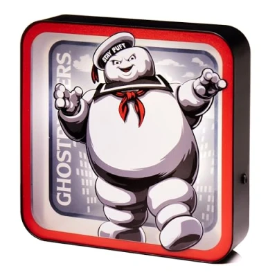 Image of Numskull Official Ghostbusters Stay Puft Acrylic Logo Desk Lamp Wall Light for Bedroom, Office, Home, Study, Work Merchandise