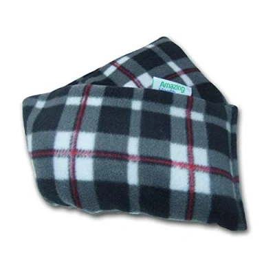 Image of Heat Pack Plush Fleece Tartan Check Microwave Wheat Bag (Lavender, Black)
