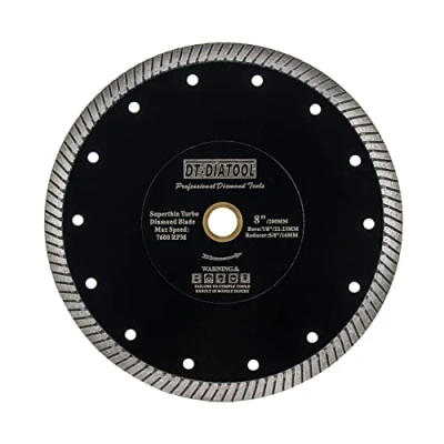 Image of DT DIATOOL Diamond Saw Blade 200mm Super Thin Tile Cutting Disc with Turbo Segments for Ceramic Granite Marble Artificial Stone