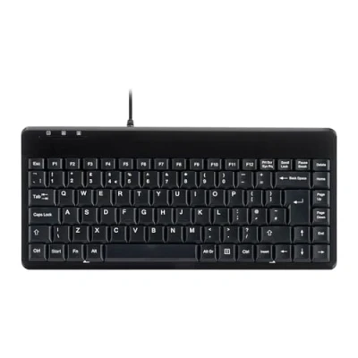 Image of Perixx PERIBOARD 409P Wired PS2 Mini Keyboard, Black, UK Layout