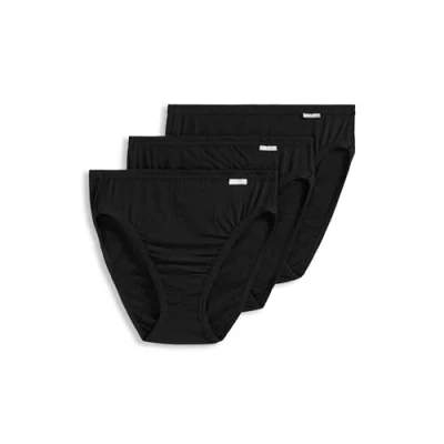 Image of Jockey Women&#039;s Underwear Elance French Cut 3 Pack, Black, 7