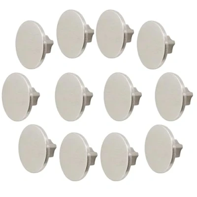 Image of Decoranddecor Vesta 40mm Round Kitchen Cabinet Furniture Knob Zinc Alloy (12 Pack, Brushed Chrome)