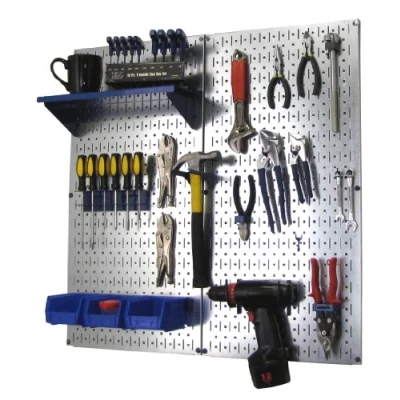 Image of Wall Control 30 WGL 200 GVBU Galvanized Steel Pegboard Tool Organizer, Blue