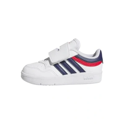 Image of adidas Unisex Baby Hoops 4.0 Shoes, FTWR White/Dark Blue/Better Scarlet, 8 UK Child