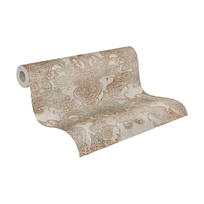 Image of Livingwalls Travel Styles Non Woven Wallpaper, Vintage Wallpaper in Beige and Grey, Oriental for Various Rooms, 10.05 m x 0.53