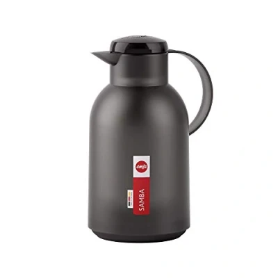 Image of Emsa N4011900 N40119 Samba Vacuum jug, Plastic Glass, Translucent Black