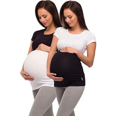 Image of Be Mammy Maternity Belly Band 04 2 Pack (Black + White, M)