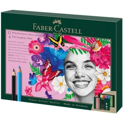 Image of Faber Castell Polychromos &amp; Pitt Graphite Matt Pack of 40