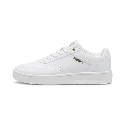 Image of Puma Unisex Adults Court Classic Sneakers, White Gold, 8.5 UK