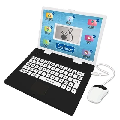 Image of Lexibook JC498i1, Educational Laptop Bilingual English/French, 124 Language Activities, Writing, Maths, Logic, Music and Games, Boys Girls, M, Silver