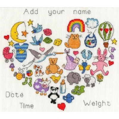 Image of Bothy Threads Baby Heart Counted Cross Stitch Kit
