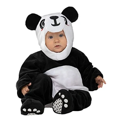 Image of Funidelia Panda Costume for Babies baby Animals, Bear Costumes kids, accessory fancy dress &amp; props Halloween, carnival parties Size 12 24 months White