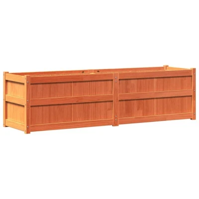 Image of vidaXL Solid Pine Wood Garden Planter Brown Great for Outdoor Decor, DIY Projects, and Plant Growth Dimensions: 180x50x50 cm