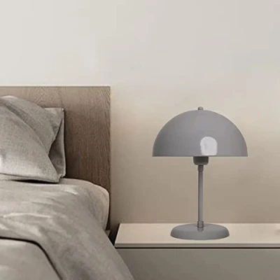 Image of bamyum Lipeo Table Lamp with Cable, Mushroom E27 Modern Desk Lamp, Metal Bedside Lamps for Bedroom Living Room Office Study Library Reading Nightstand Home