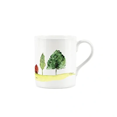 Image of Purely Home Watercolour English Landscape Mug Elm Small Fine Bone China White Garden Coffee/Tea Present Gift Designs by Rhiannon Chauncey