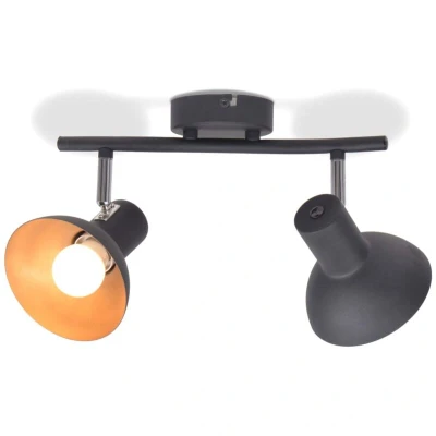 Image of vidaXL Ceiling Lamp for 2 Bulbs E27 Black and Gold