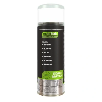 Image of Autotek Professional Exact Match Car Spray Paint, Toyota White 040 Aerosol Spray, 300 ml