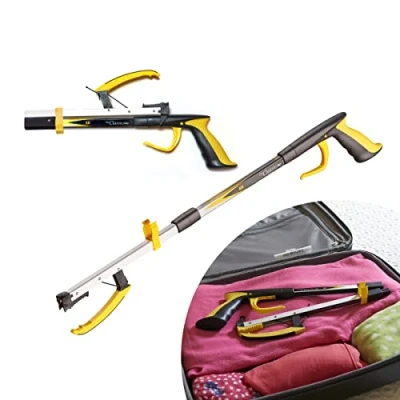 Image of 2 Pack The Helping Hand Company Classic PRO Folding Reacher Grabber x 35&quot; / 89cm. Long Handled Stick for Elderly, Disabled, or Anyone Struggling to Bend and Reach