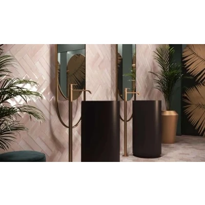 Image of Hope Rose Pink Glossy Wall Tile 75mm x 300mm (44, Rose)