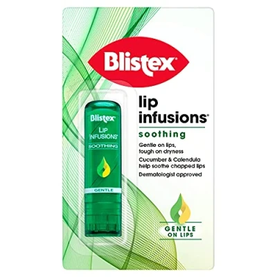 Image of Blistex Lip Infusions Soothing Balm, Gentle on the lips with Cucumber and Calendula, Pack of 12