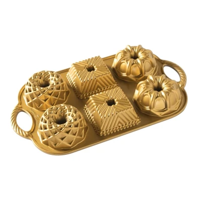 Image of Nordic Ware Geo Bundtlette Pan Gold