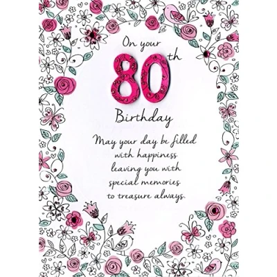 Image of Female 80th Birthday Greeting Card Second Nature Just To Say Cards
