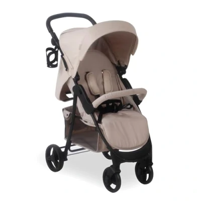 Image of My Babiie MB30 Pushchair from Birth to 4 Years (22kg), Easy Compact Fold, Large Shopping Basket, Adjustable Handle, Stroller Includes Cup Holder, Rain Cover Oatmeal