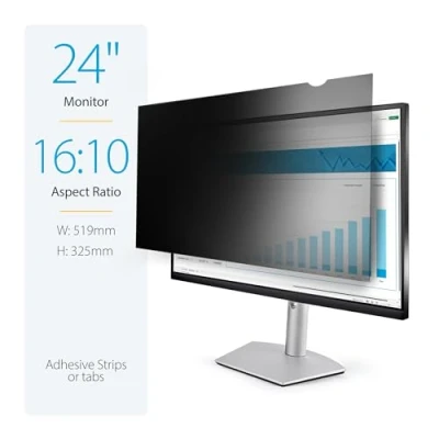 Image of StarTech.com Monitor Privacy SCREEN for 24&quot; Display Computer Security Filter Blue Light Reducing Protector Film 16:10 Widescreen Matte/Glossy +/ 30 Degree (PRIVACY 24MB)