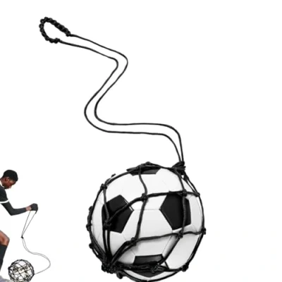 Image of JJiaoLini Football Kick Trainer,Soccer Training Equipment Solo Soccer Ball Return Trainer Net Belt for Kids Adults Fits 3 4 5 Footballs