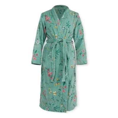 Image of Pip studio les fleurs green shawl women bathrobe l