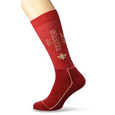 Image of PFIFF 101449 Unisex Riding Socks Reinforced Ankle Foot Pad Red/Beige 34 36