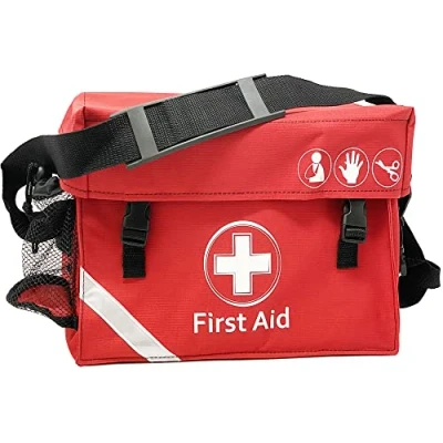 Image of JFA Medical Emergency Large Red First Aid Bag with Shoulder Strap Empty