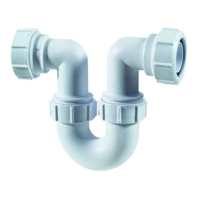 Image of McAlpine TR10 Running Tubular Swivel &#039;P&#039; Trap, White