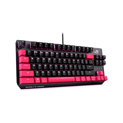 Image of ASUS ROG Strix Scope TKL Electro Punk Mechanical Gaming Keyboard, Cherry MX Red Switches, 2X Wider Ctrl Key for Greater FPS Precision, Keyboard PC, Aura Sync RGB Lighting, Quick Toggle,Pink