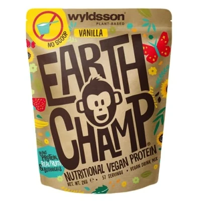 Image of Vegan Protein Powder (No Scoop Included) 2kg EarthChamp by Wyldsson Plant Based Vanilla Shake, Dairy Free, Gluten Lactose Free Protien (Vanilla)