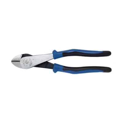 Image of KLEIN TOOLS Diagonal Cutter Linemans Pliers, High Leverage, 8 Inch, Leverage Design, Angled Head D2000 48 203 mm,Blue/Silver