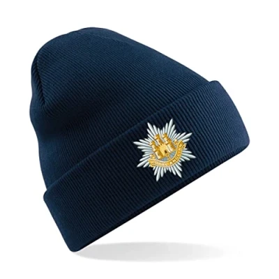 Image of Royal Anglian Regiment Insignia Mens Premium Embroidered Beanie Hat, Bob Hat British Army Military (Navy)