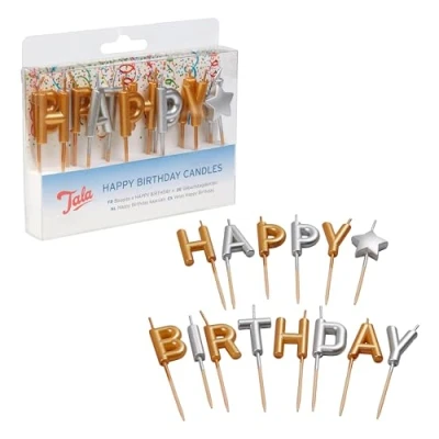 Image of Tala Gold/Silver Happy Birthday Candles