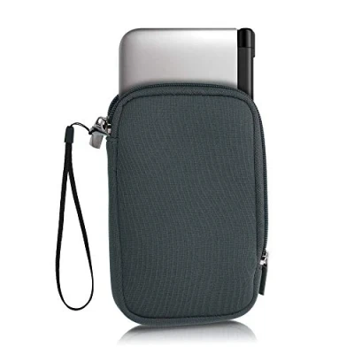Image of kwmobile Carrying Case Compatible with Nintendo 3DS XL Neoprene Console Pouch Zipper Grey