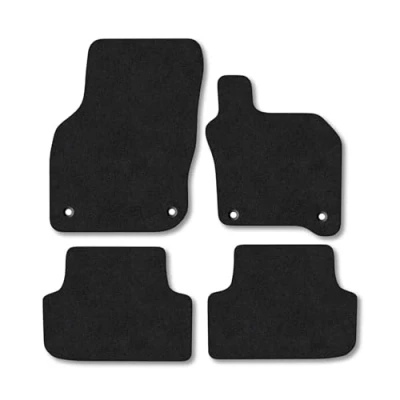 Image of Car Mats Compatible with Audi A3 Hybrid (2020 ) Tailored Fit Black Carpet Floor Set Accessory Custom 4 Pieces Anti Slip Backing &amp; Binding Trim Edge