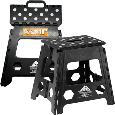Image of Xtremeauto Super Strong Folding Step Stool 11&quot; Foldable For Adults &amp; Kids, Up Stools Kitchen Caravan Camper Foldaway Footstool Plastic 150KG Limit