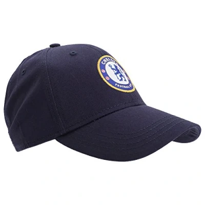 Image of Chelsea FC Unisex Official Football Crest Baseball Cap (One Size) (Navy Blue)