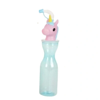 Image of FabFinds Kids Drinks Bottle with Straw for School Work BPA Free Giftable 500ml (Pink Unicorn)